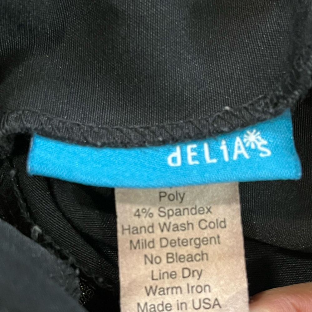 Vintage Delia's Womens Size 1 Black Asymmetrical Midi Skirt Y2K Indie Sleaze USA - Picture 8 of 9